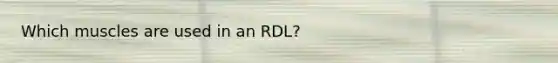 Which muscles are used in an RDL?