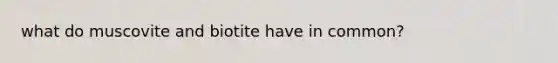 what do muscovite and biotite have in common?