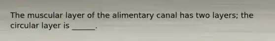 The muscular layer of the alimentary canal has two layers; the circular layer is ______.