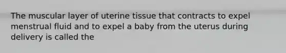 The muscular layer of uterine tissue that contracts to expel menstrual fluid and to expel a baby from the uterus during delivery is called the