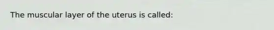 The muscular layer of the uterus is called: