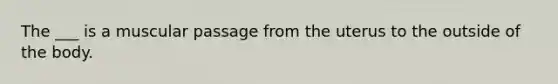 The ___ is a muscular passage from the uterus to the outside of the body.