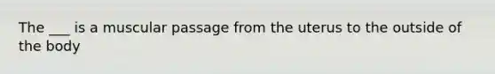 The ___ is a muscular passage from the uterus to the outside of the body