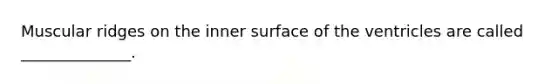 Muscular ridges on the inner surface of the ventricles are called ______________.