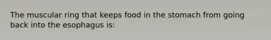 The muscular ring that keeps food in the stomach from going back into the esophagus is: