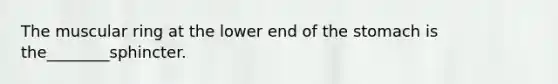 The muscular ring at the lower end of the stomach is the________sphincter.