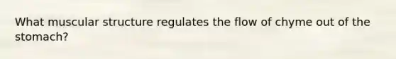 What muscular structure regulates the flow of chyme out of the stomach?