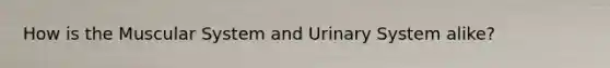 How is the Muscular System and Urinary System alike?