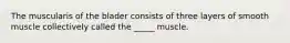 The muscularis of the blader consists of three layers of smooth muscle collectively called the _____ muscle.