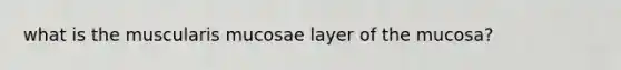 what is the muscularis mucosae layer of the mucosa?