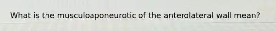 What is the musculoaponeurotic of the anterolateral wall mean?