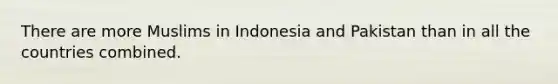 There are more Muslims in Indonesia and Pakistan than in all the countries combined.