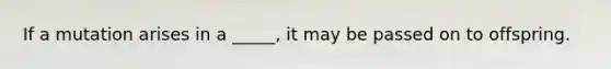 If a mutation arises in a _____, it may be passed on to offspring.