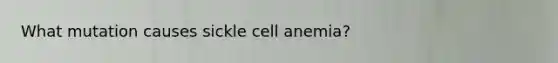 What mutation causes sickle cell anemia?