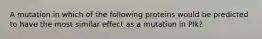 A mutation in which of the following proteins would be predicted to have the most similar effect as a mutation in Plk?