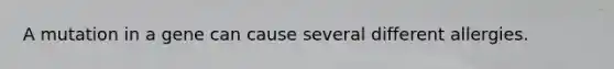 A mutation in a gene can cause several different allergies.