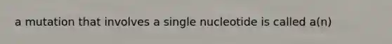 a mutation that involves a single nucleotide is called a(n)