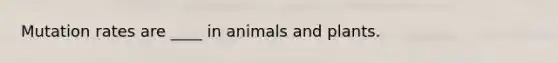 Mutation rates are ____ in animals and plants.