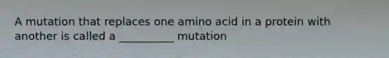 A mutation that replaces one amino acid in a protein with another is called a __________ mutation