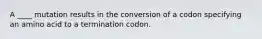 A ____ mutation results in the conversion of a codon specifying an amino acid to a termination codon.