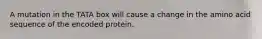 A mutation in the TATA box will cause a change in the amino acid sequence of the encoded protein.