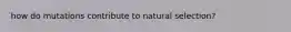 how do mutations contribute to natural selection?