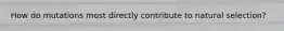 How do mutations most directly contribute to natural selection?