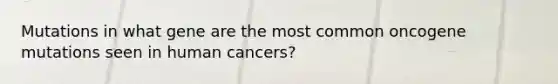 Mutations in what gene are the most common oncogene mutations seen in human cancers?