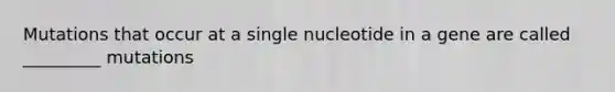 Mutations that occur at a single nucleotide in a gene are called _________ mutations