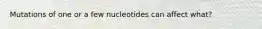 Mutations of one or a few nucleotides can affect what?