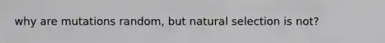 why are mutations random, but natural selection is not?