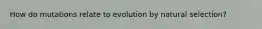 How do mutations relate to evolution by natural selection?