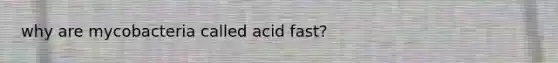 why are mycobacteria called acid fast?