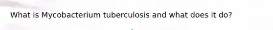 What is Mycobacterium tuberculosis and what does it do?