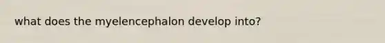 what does the myelencephalon develop into?