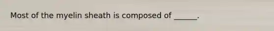 Most of the myelin sheath is composed of ______.