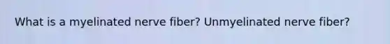 What is a myelinated nerve fiber? Unmyelinated nerve fiber?