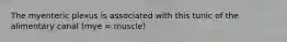 The myenteric plexus is associated with this tunic of the alimentary canal (mye = muscle)