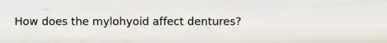 How does the mylohyoid affect dentures?