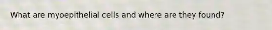 What are myoepithelial cells and where are they found?