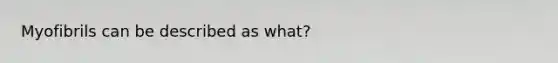 Myofibrils can be described as what?