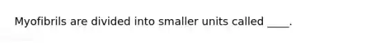 Myofibrils are divided into smaller units called ____.
