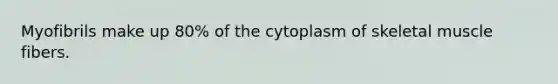 Myofibrils make up 80% of the cytoplasm of skeletal muscle fibers.