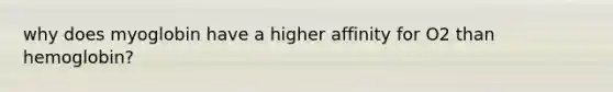 why does myoglobin have a higher affinity for O2 than hemoglobin?