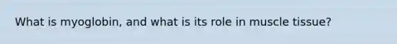 What is myoglobin, and what is its role in muscle tissue?