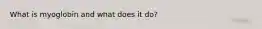 What is myoglobin and what does it do?