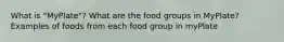 What is "MyPlate"? What are the food groups in MyPlate? Examples of foods from each food group in myPlate