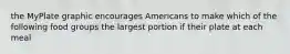 the MyPlate graphic encourages Americans to make which of the following food groups the largest portion if their plate at each meal