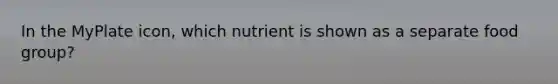 In the MyPlate icon, which nutrient is shown as a separate food group?