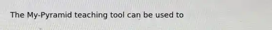 The My-Pyramid teaching tool can be used to